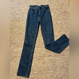 Abercombie 90s straight ultra high rise dark wash jeans